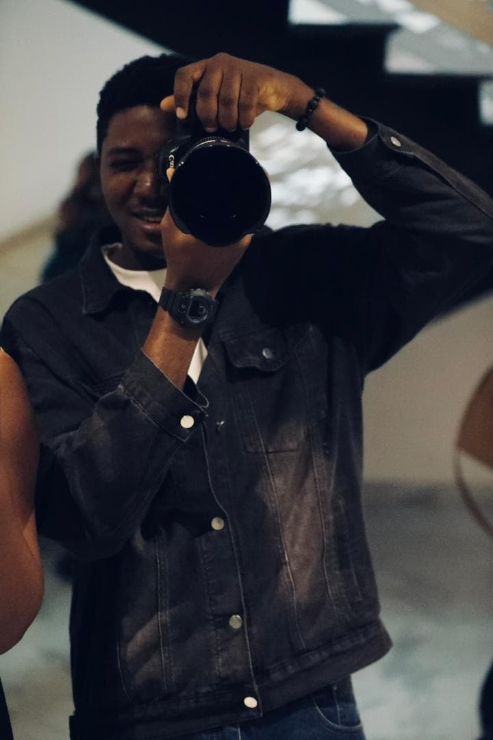 Creova team member shooting content on set